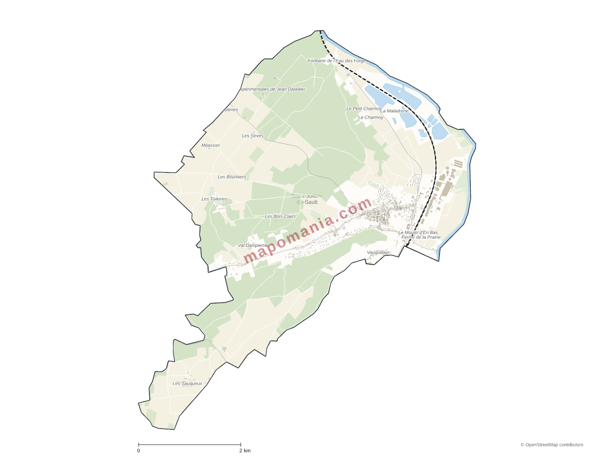 Carte de Saint-Julien-du-Sault à personnaliser