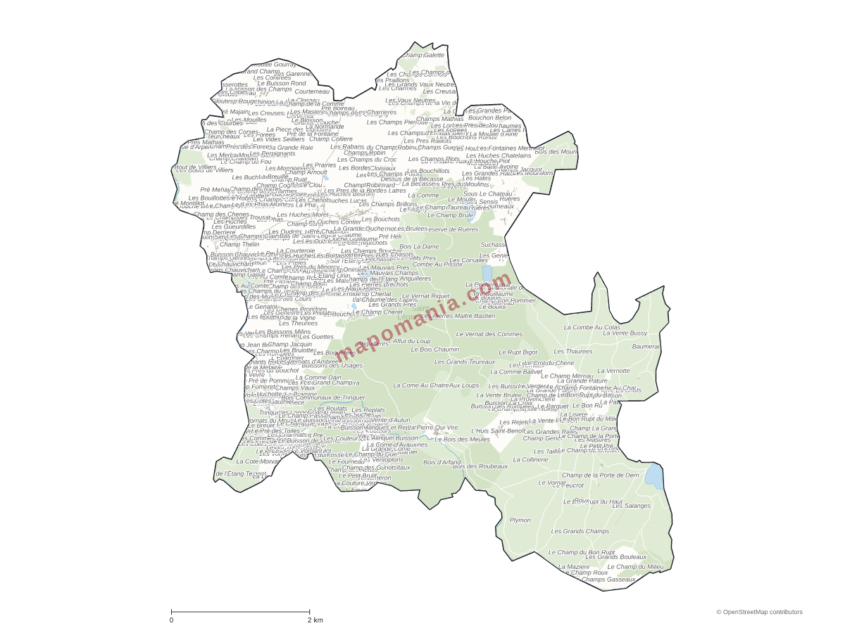 Carte de Saint-Léger-Vauban à personnaliser