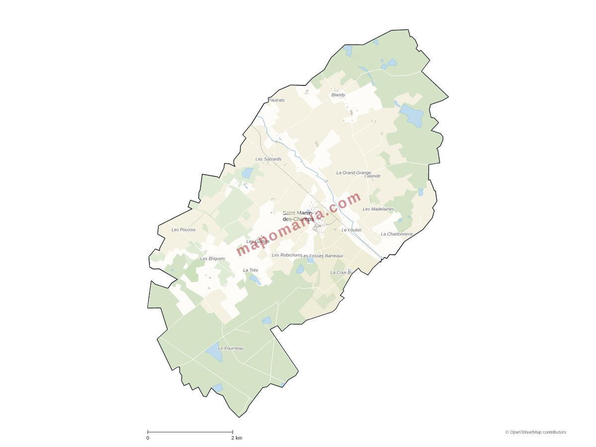 Carte de Saint-Martin-des-Champs à personnaliser