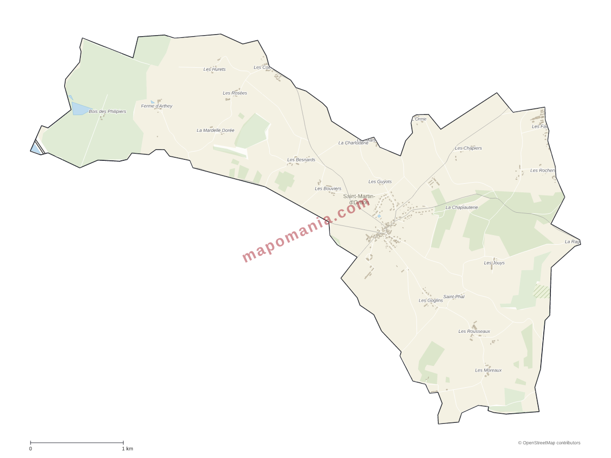 Carte de Saint-Martin-d'Ordon à personnaliser
