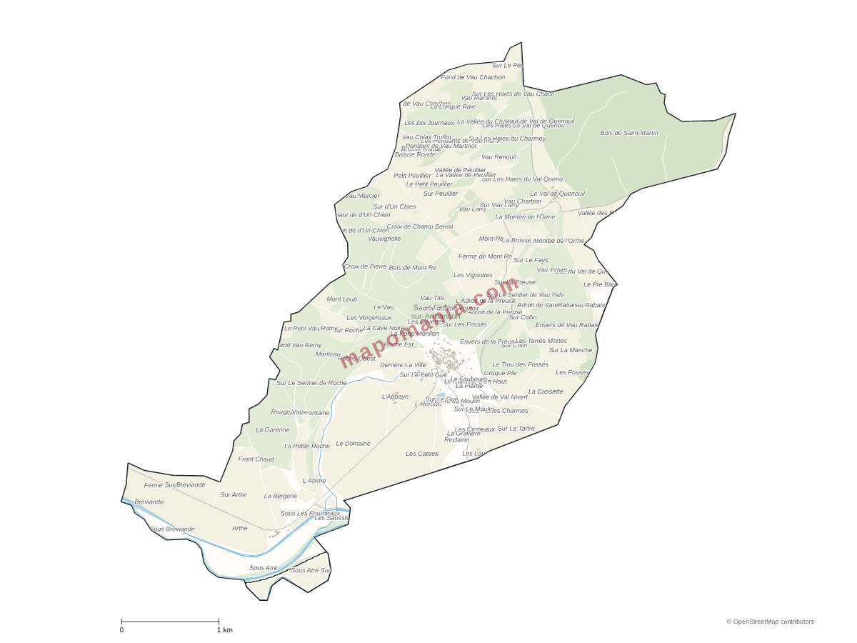 Carte de Saint-Martin-sur-Armançon à personnaliser