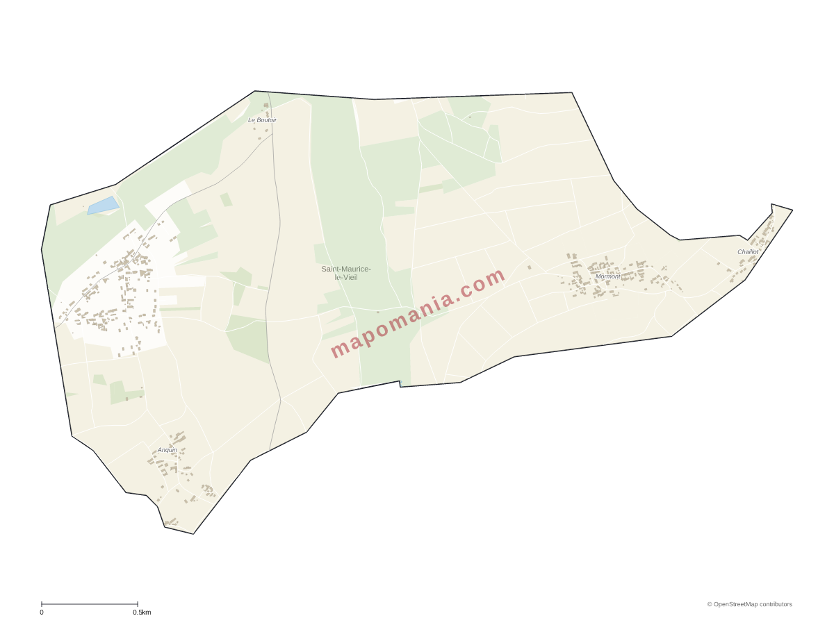 Carte de Saint-Maurice-le-Vieil à personnaliser