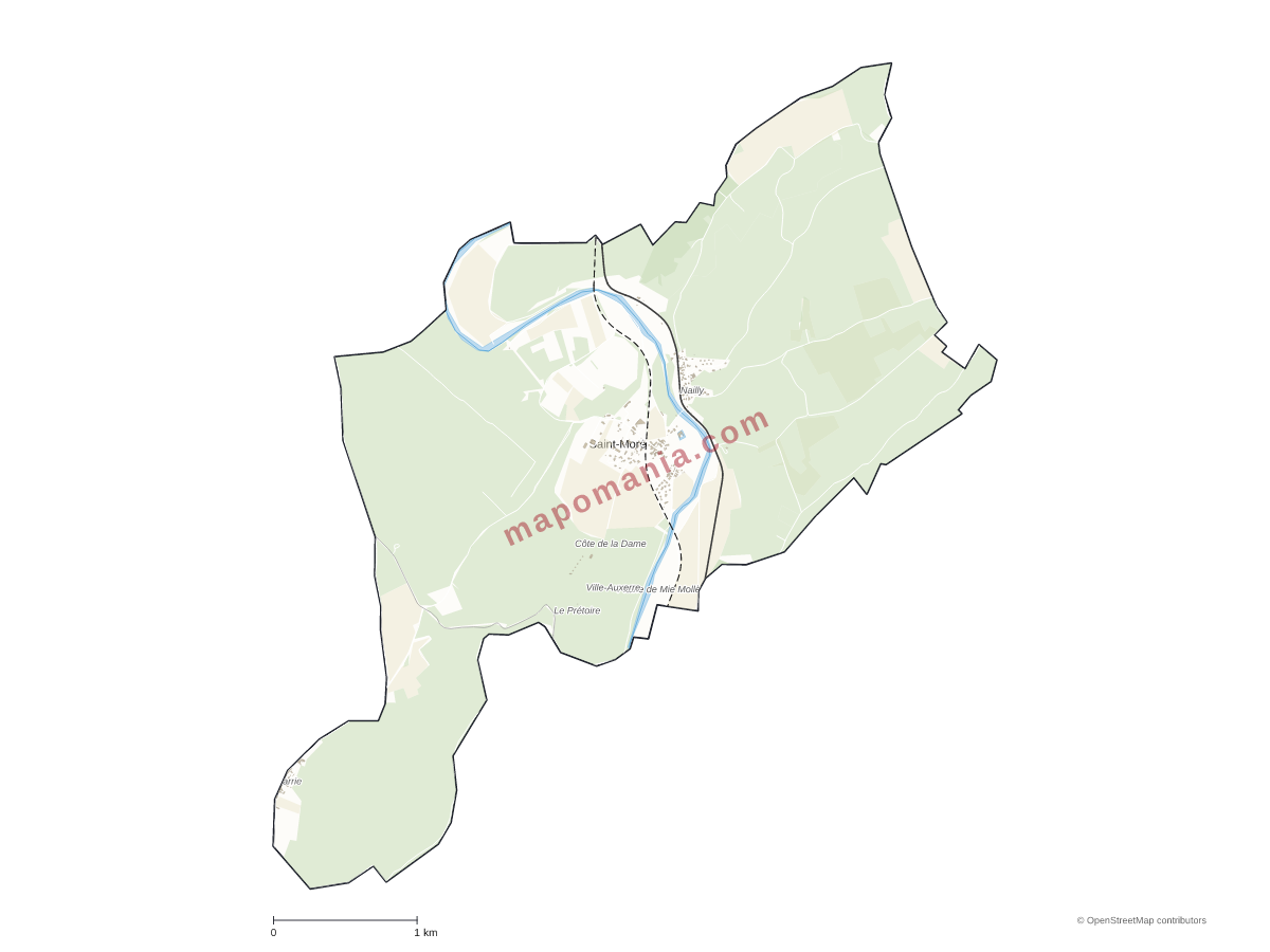 Carte de Saint-Moré à personnaliser