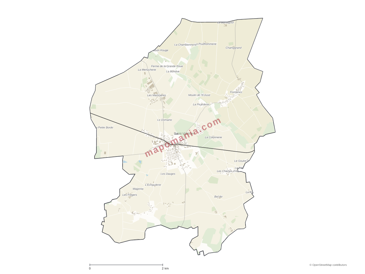 Carte de Saint-Valérien à personnaliser