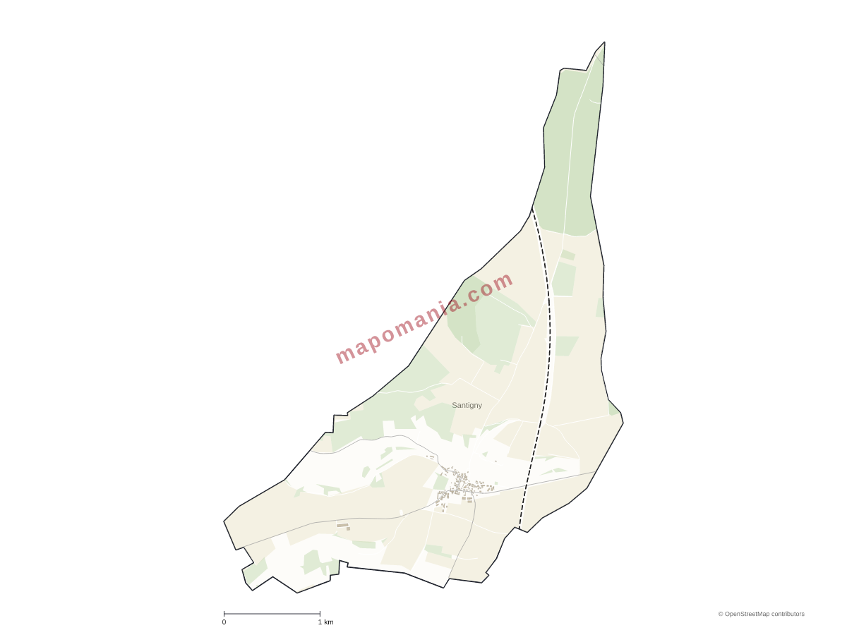 Carte de Santigny à personnaliser