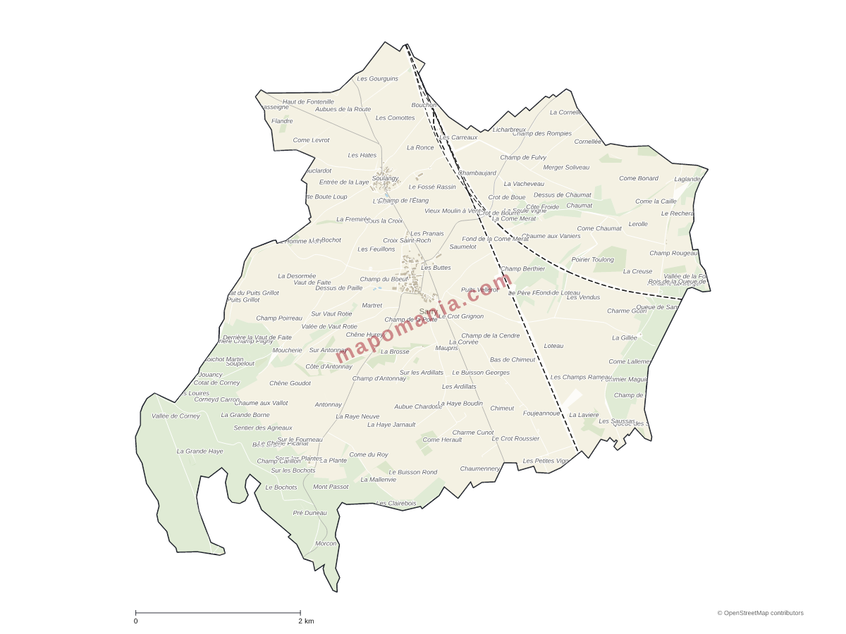 Carte de Sarry à personnaliser
