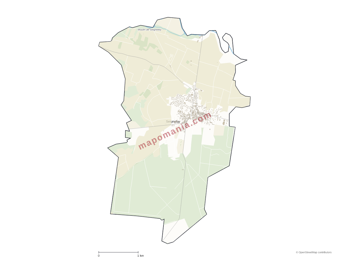 Carte de Seignelay à personnaliser