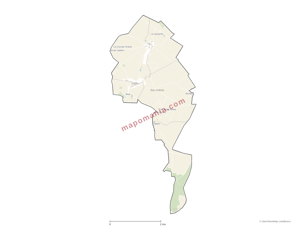 Carte de Sementron à personnaliser