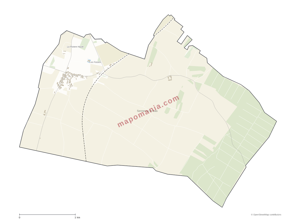 Carte de Sennevoy-le-Bas à personnaliser