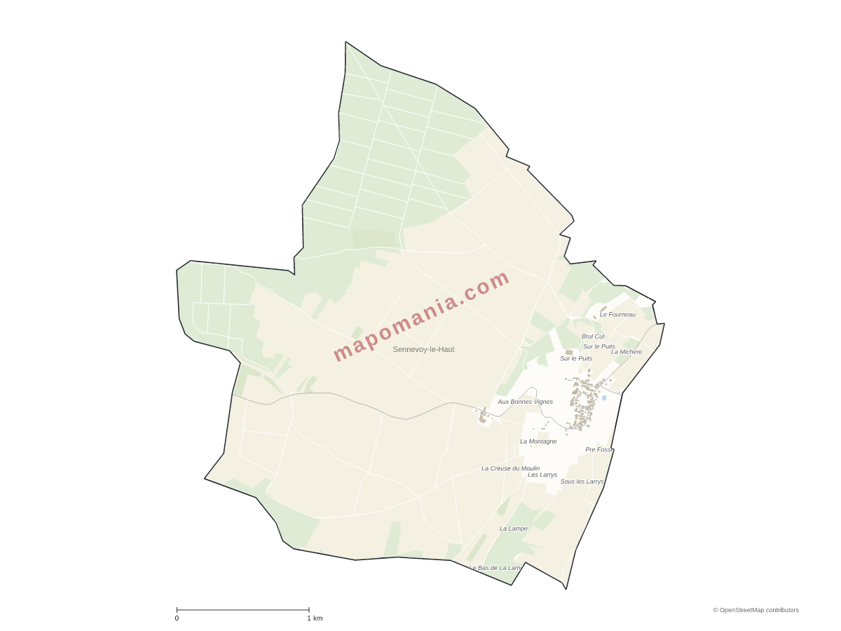Carte de Sennevoy-le-Haut à personnaliser
