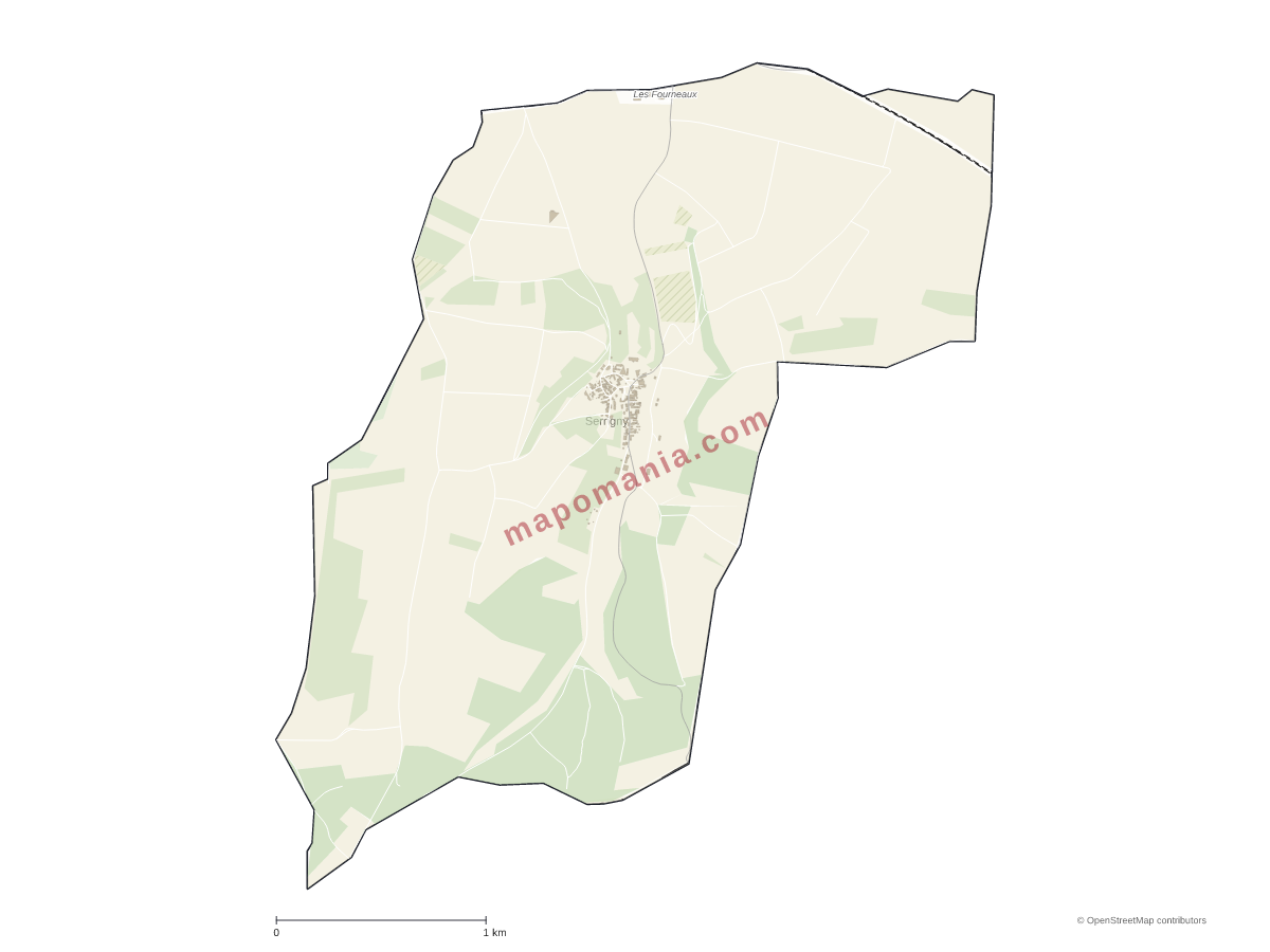 Carte de Serrigny à personnaliser