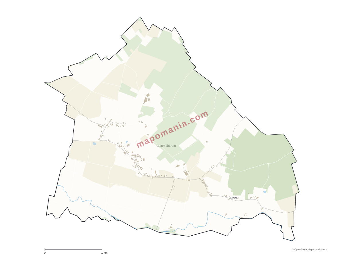 Carte de Soumaintrain à personnaliser
