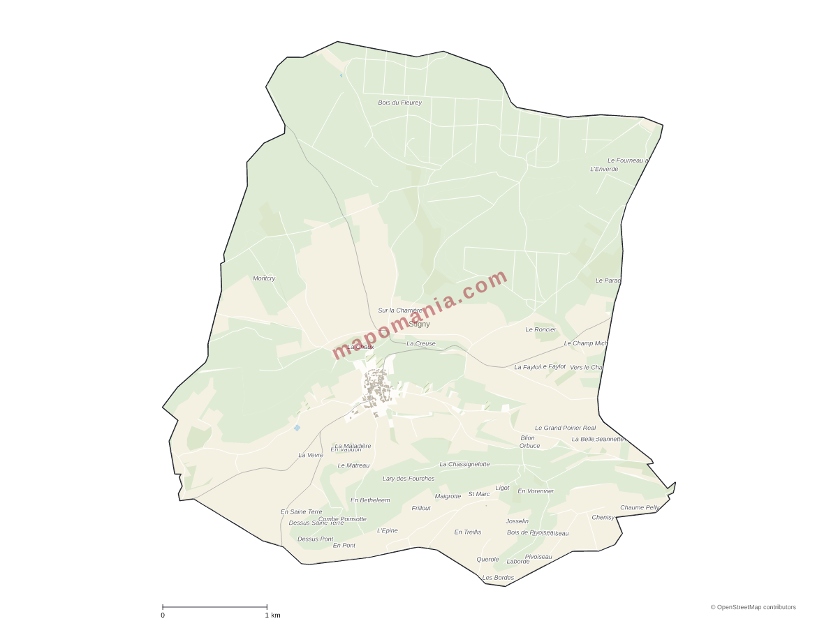 Carte de Stigny à personnaliser