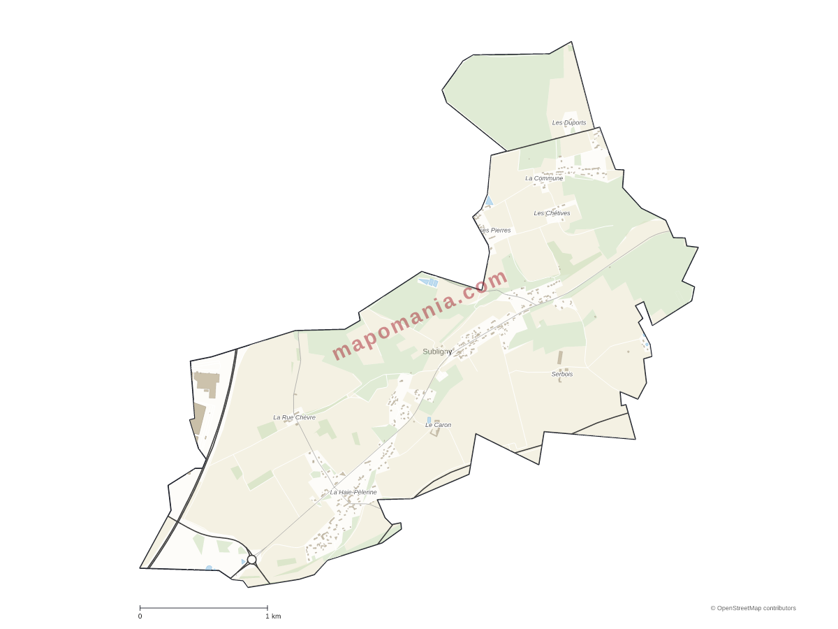 Carte de Subligny à personnaliser