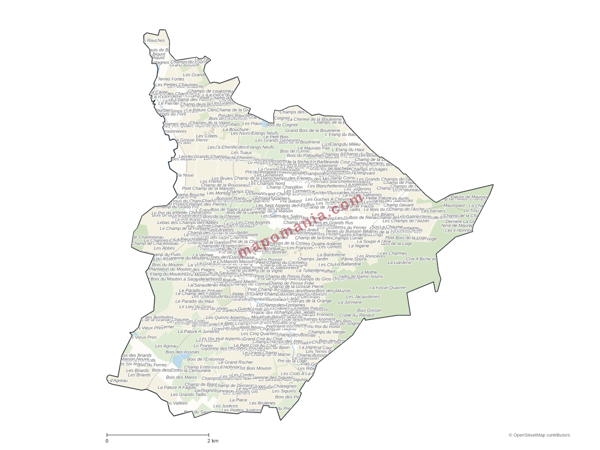 Carte de Tannerre-en-Puisaye à personnaliser