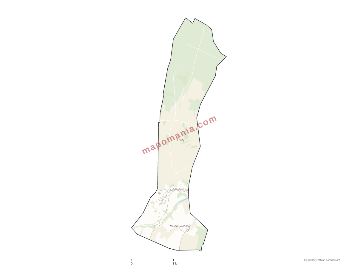 Carte de Thizy à personnaliser