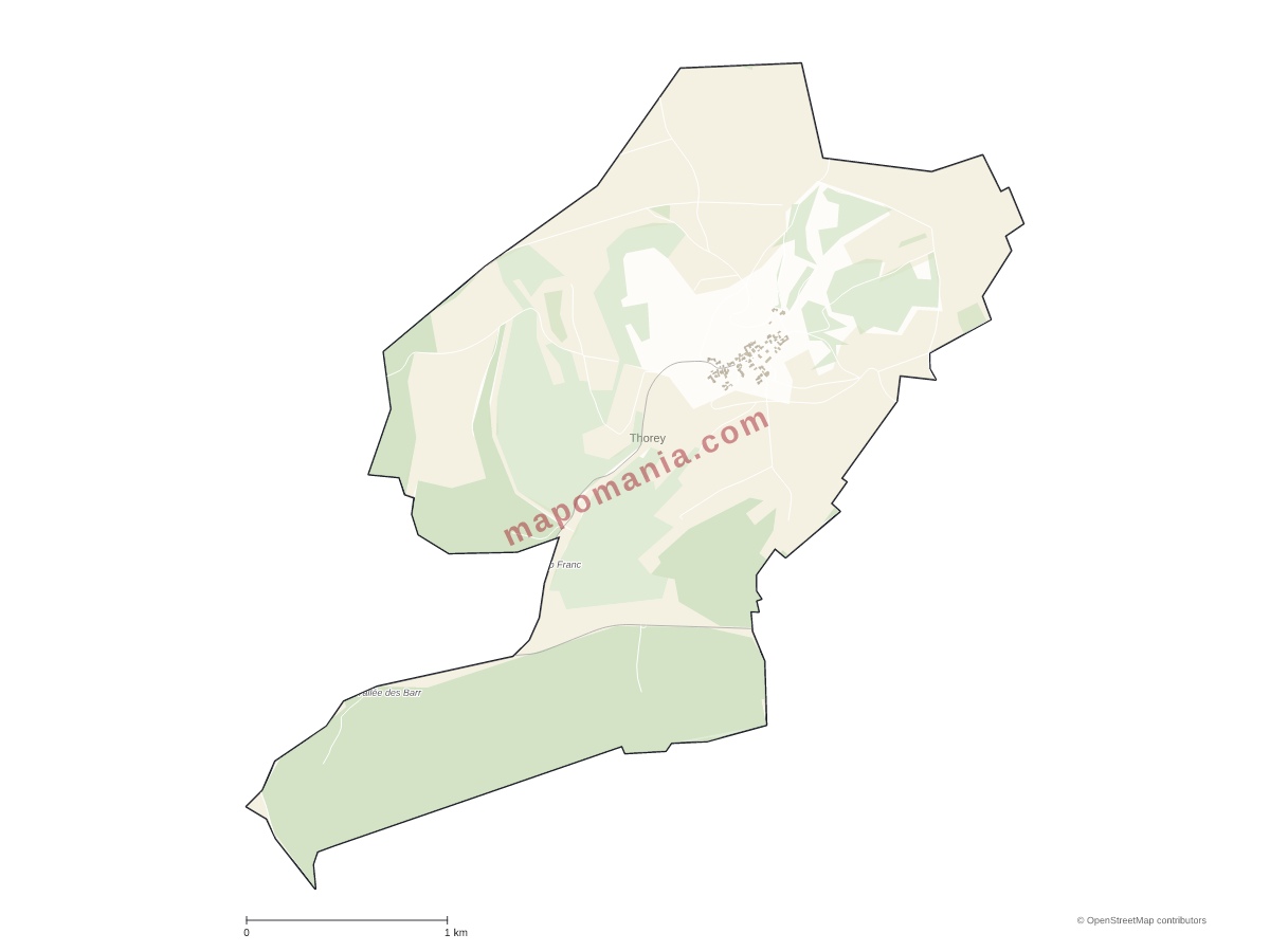 Carte de Thorey à personnaliser