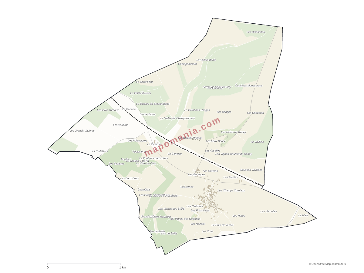 Carte de Tissey à personnaliser