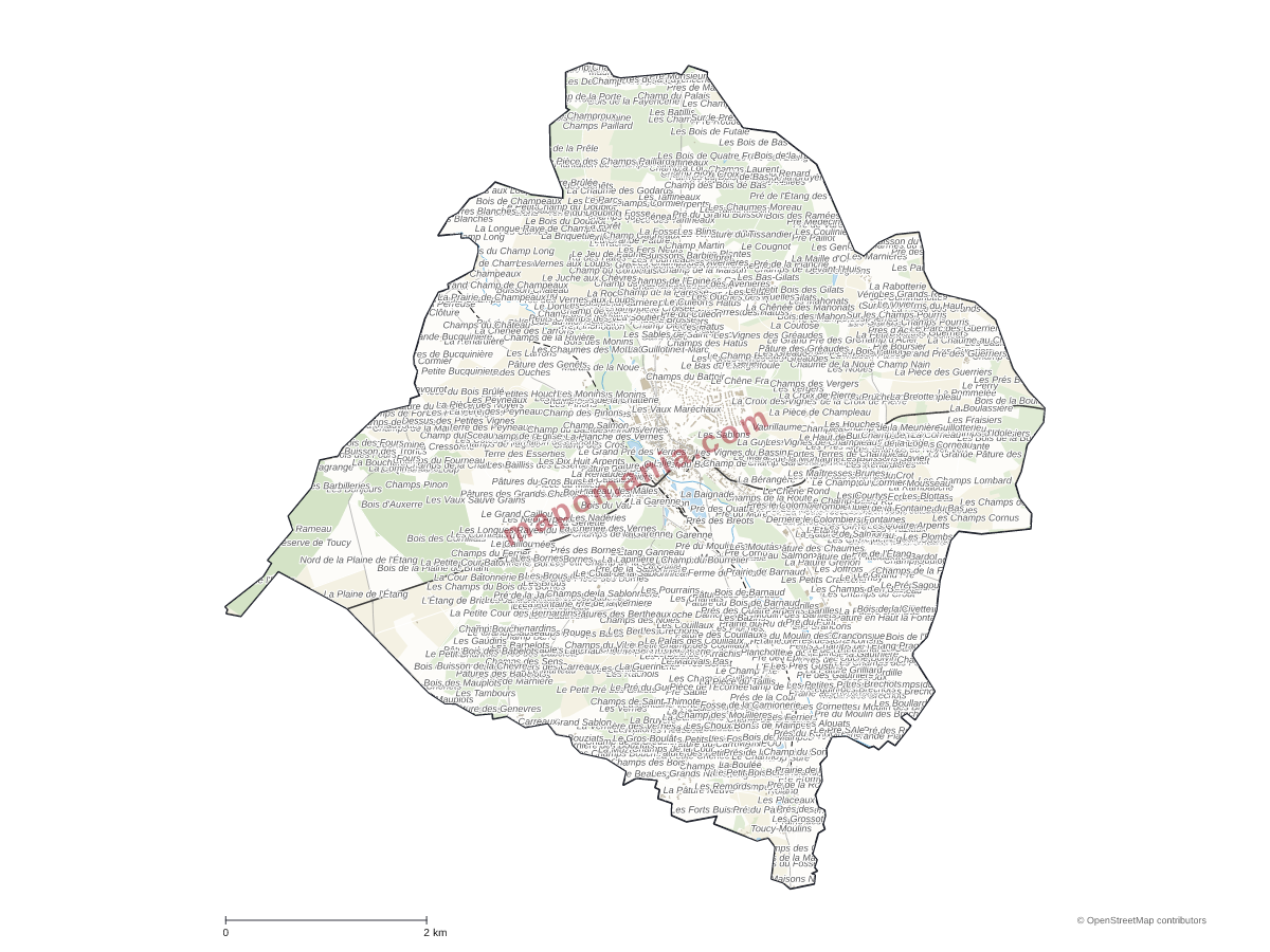 Carte de Toucy à personnaliser