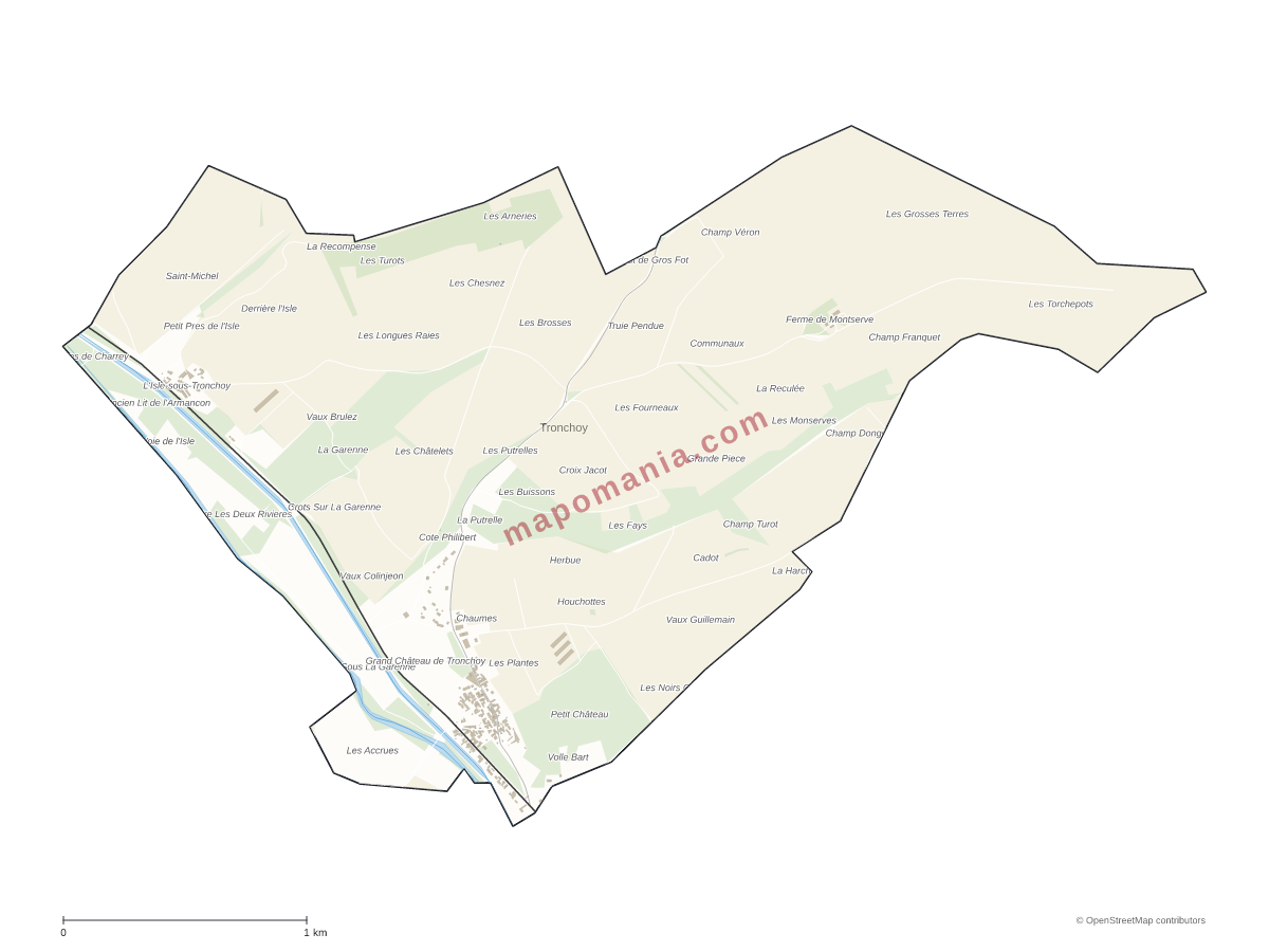 Carte de Tronchoy à personnaliser