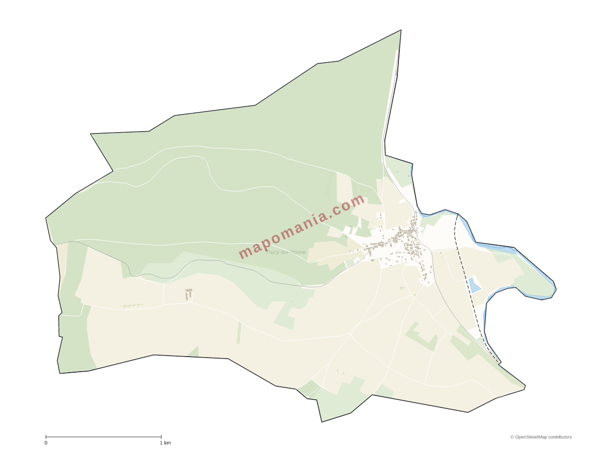Carte de Trucy-sur-Yonne à personnaliser