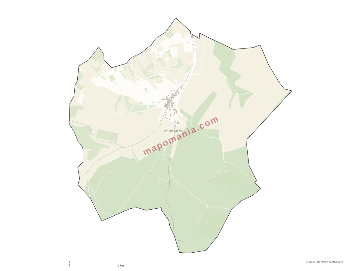 Carte de Val-de-Mercy à personnaliser