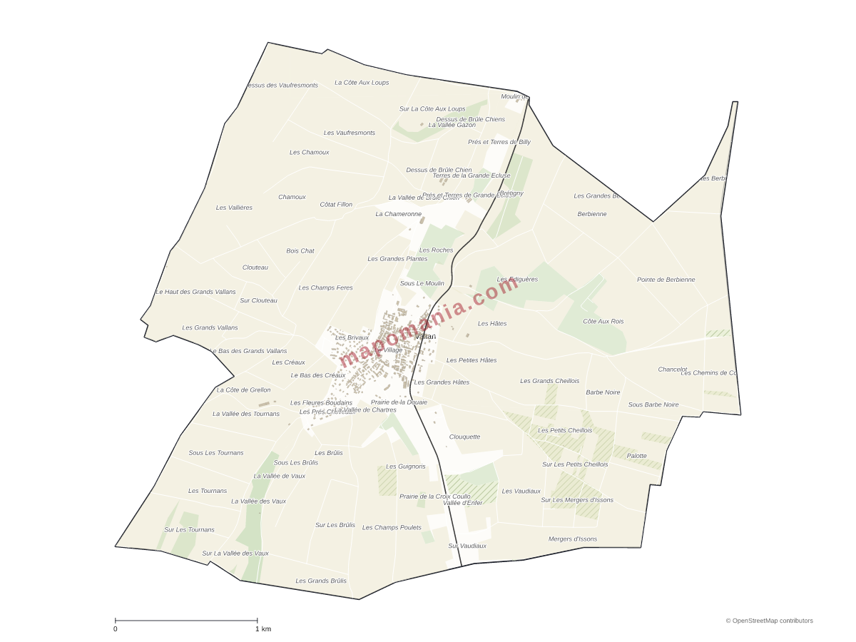 Carte de Vallan à personnaliser
