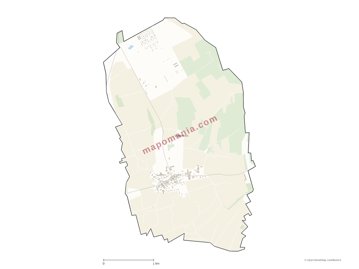 Carte de Varennes à personnaliser