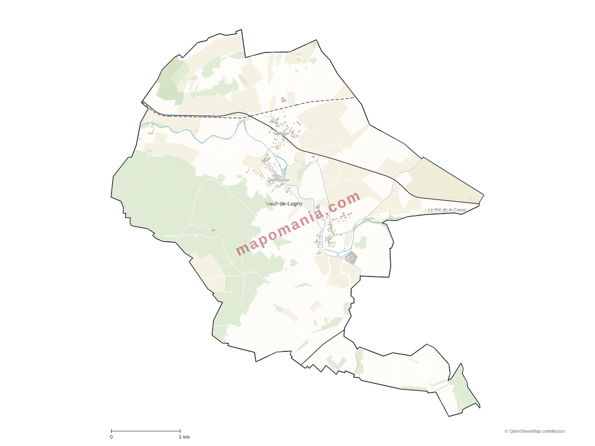 Carte de Vault-de-Lugny à personnaliser