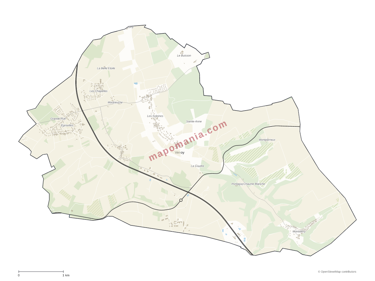 Carte de Venoy à personnaliser
