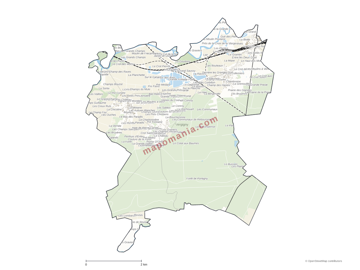 Carte de Vergigny à personnaliser