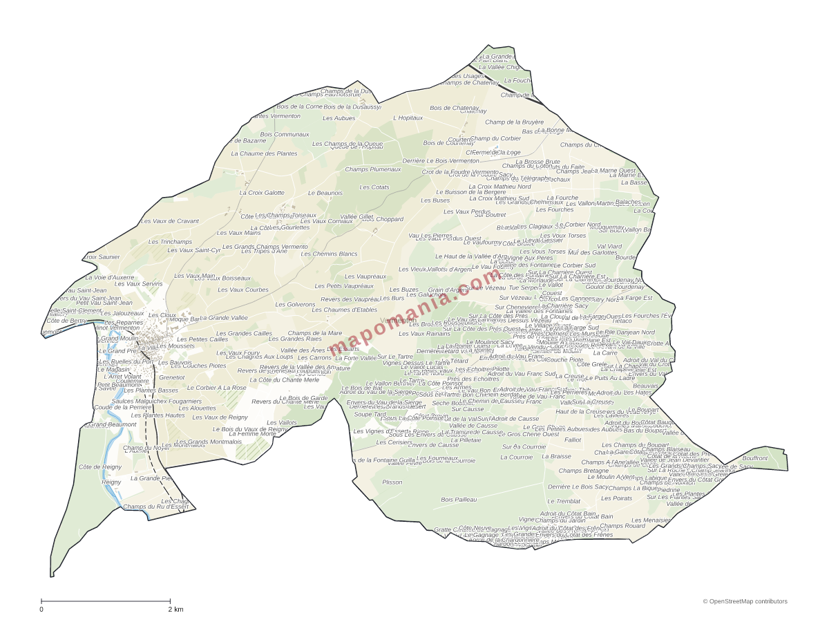 Carte de Vermenton à personnaliser