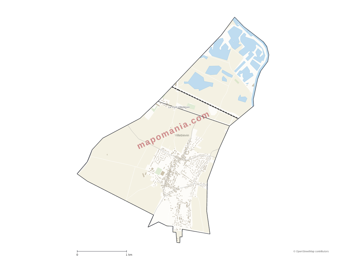 Carte de Villeblevin à personnaliser