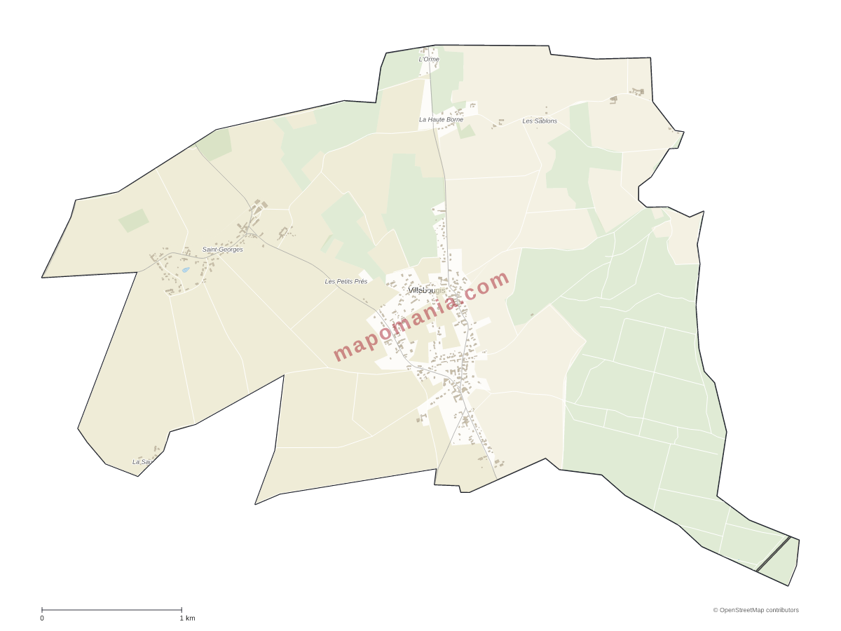 Carte de Villebougis à personnaliser