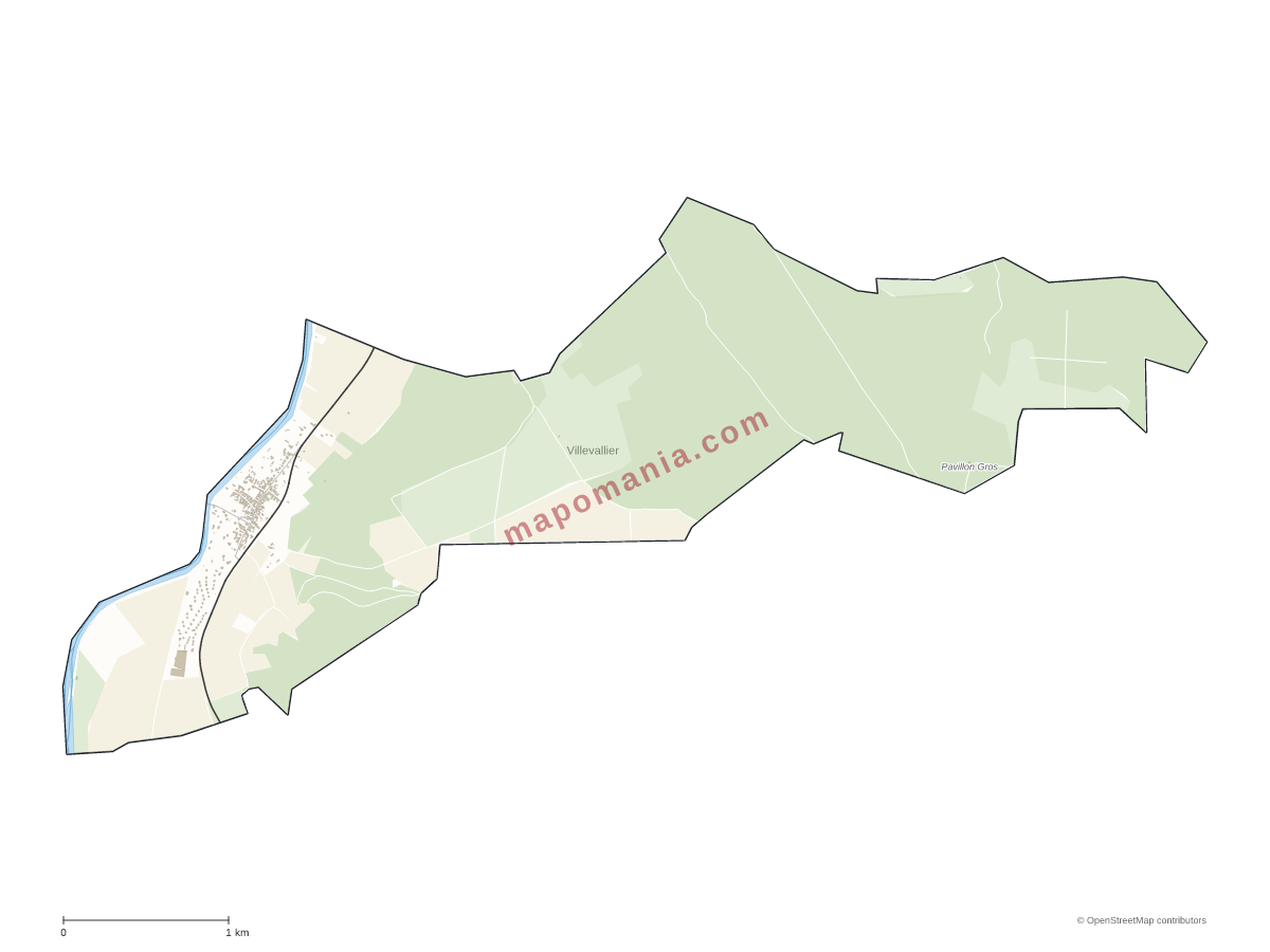 Carte de Villevallier à personnaliser