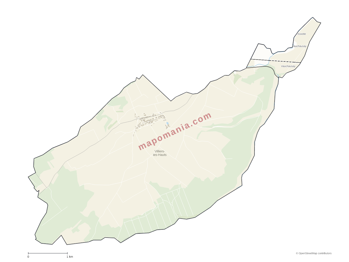Carte de Villiers-les-Hauts à personnaliser