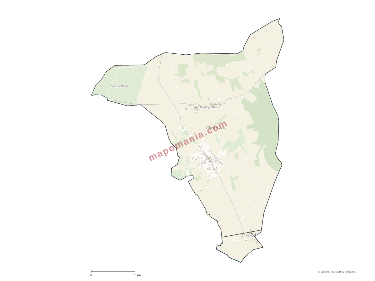 Carte de Villiers-Louis à personnaliser
