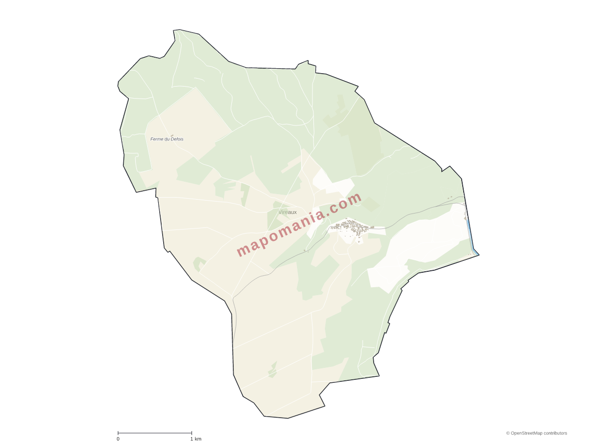 Carte de Vireaux à personnaliser