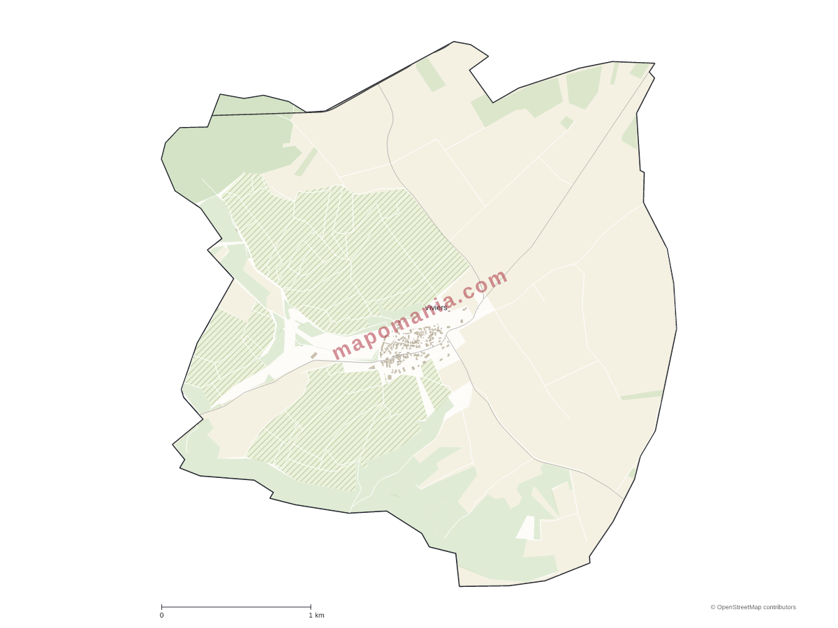 Carte de Viviers à personnaliser