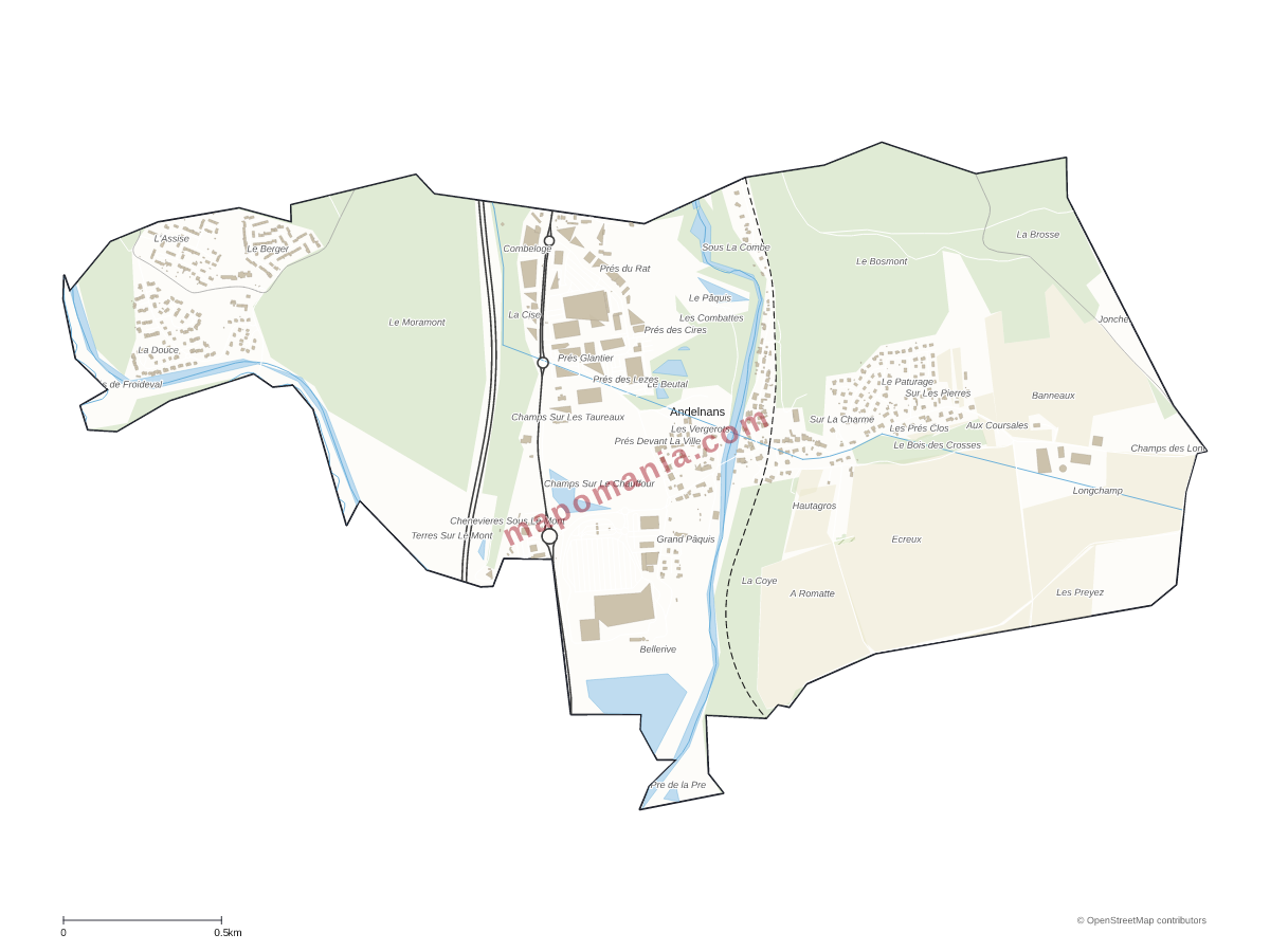 Carte de Andelnans à personnaliser