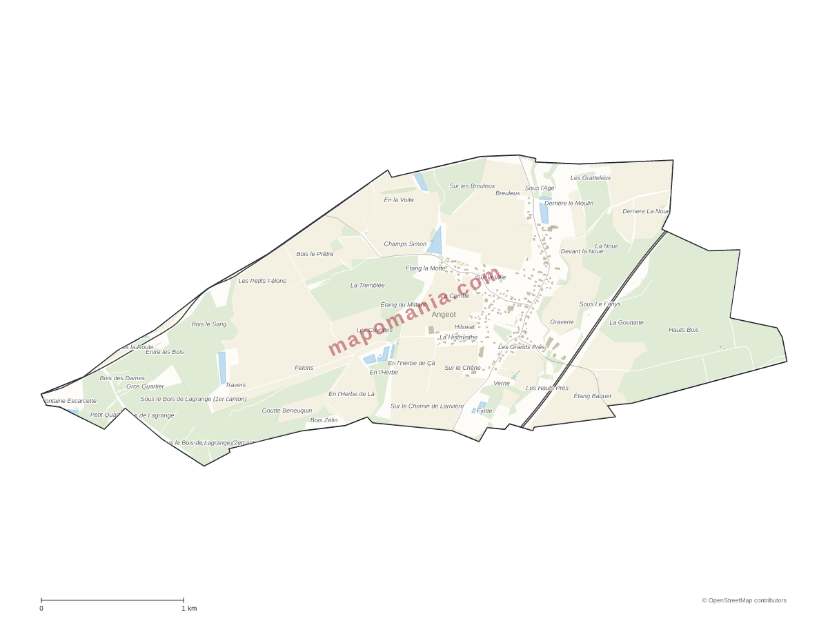 Carte de Angeot à personnaliser