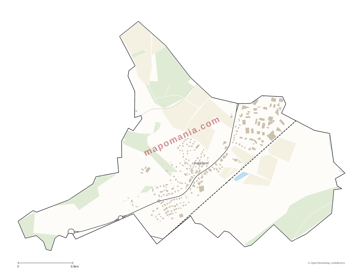 Carte de Argiésans à personnaliser