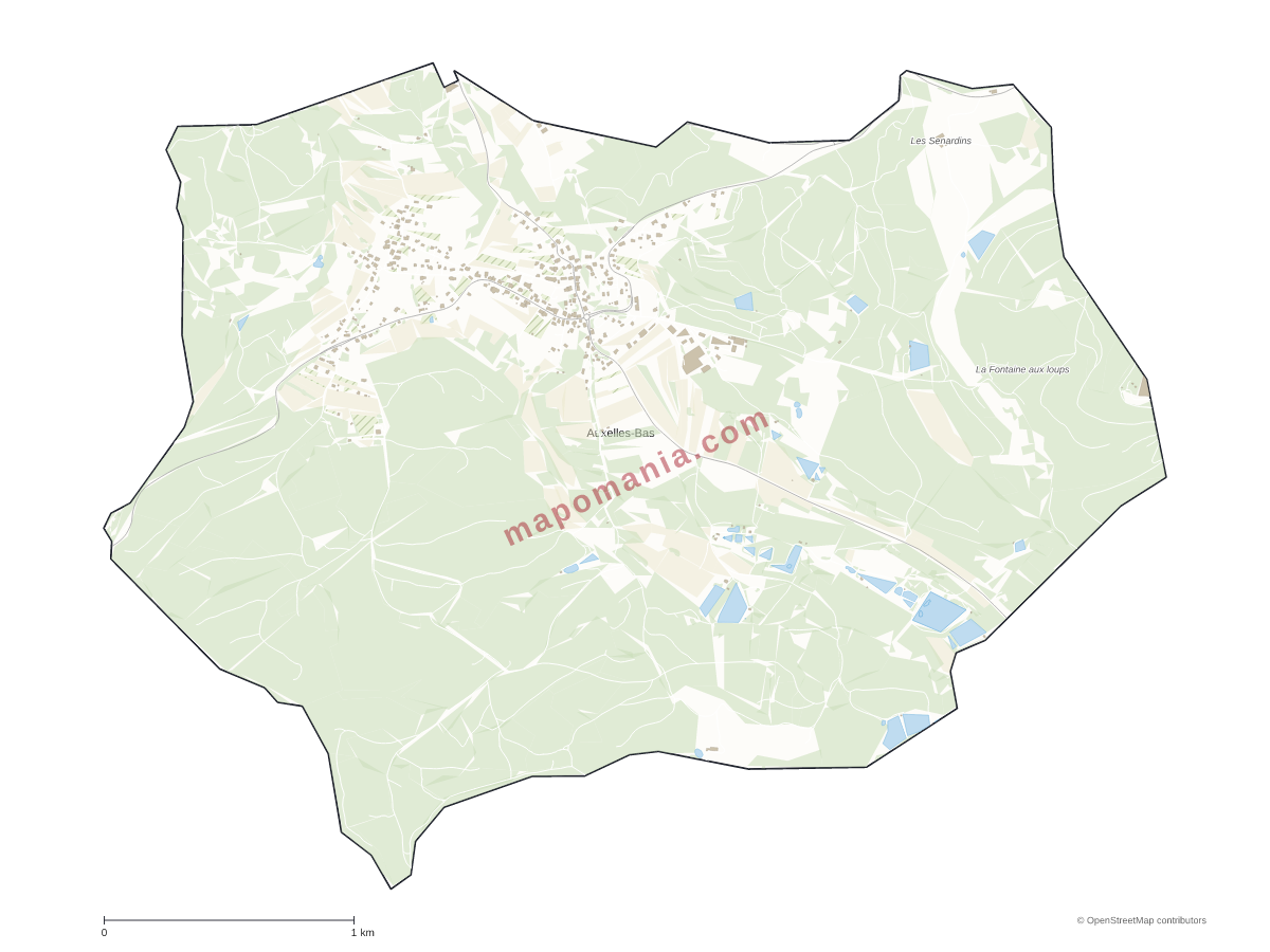 Carte de Auxelles-Bas à personnaliser