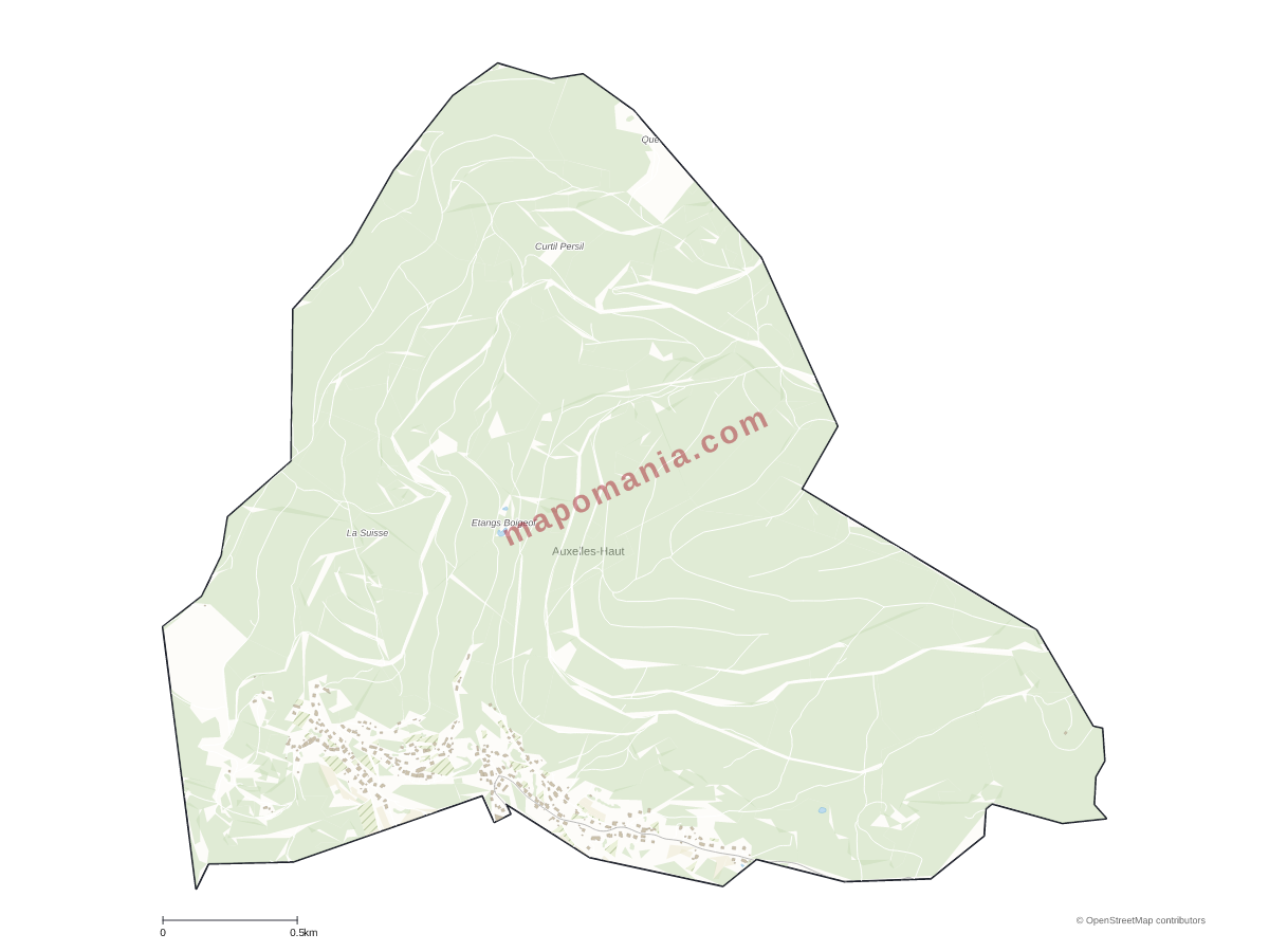 Carte de Auxelles-Haut à personnaliser