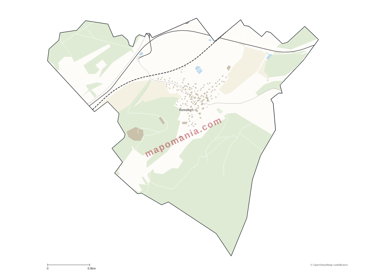 Carte de Banvillars à personnaliser
