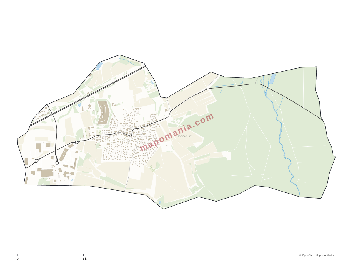 Carte de Bessoncourt à personnaliser