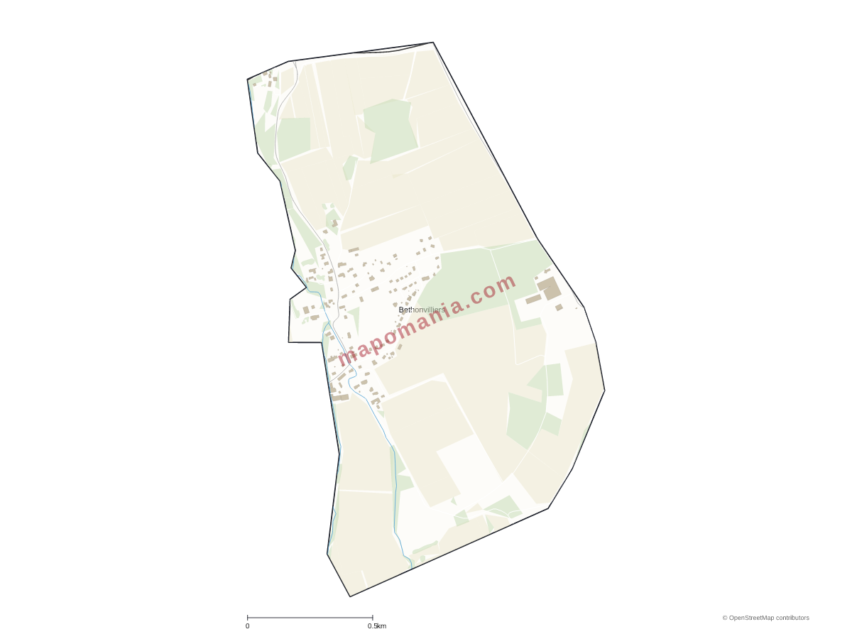 Carte de Bethonvilliers à personnaliser