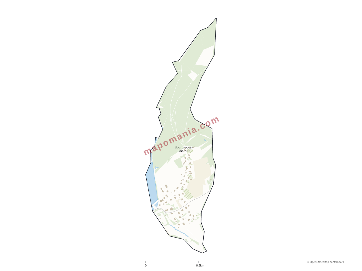 Carte de Bourg-sous-Châtelet à personnaliser