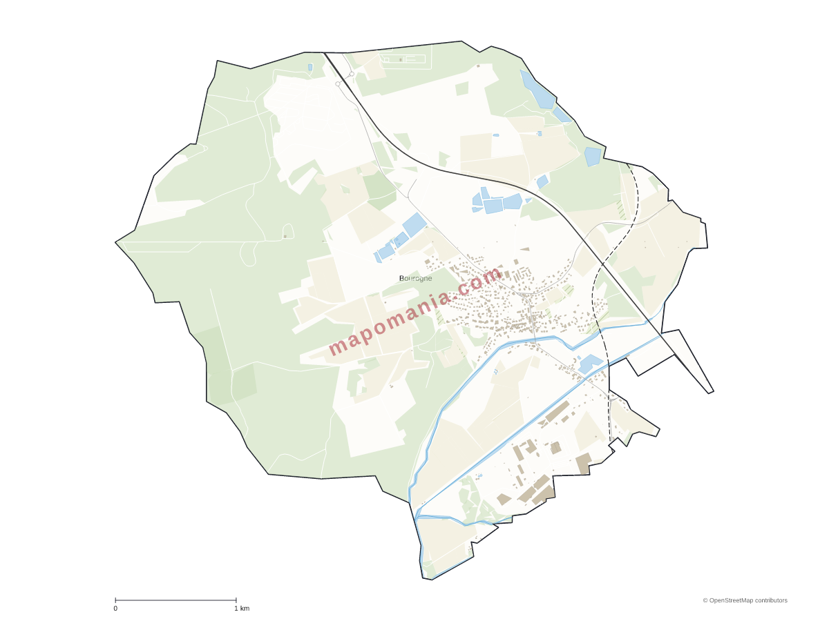 Carte de Bourogne à personnaliser