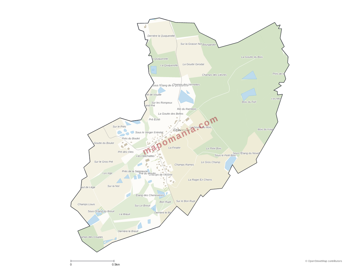 Carte de Chavanatte à personnaliser